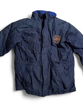Vintage WearGuard Fire Department Jacket Size L  Navy 3-Season Insulated Coat